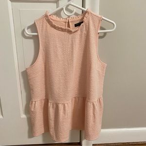 Pink Ruffle Neck Banana Republic Factory Spring Summer Top